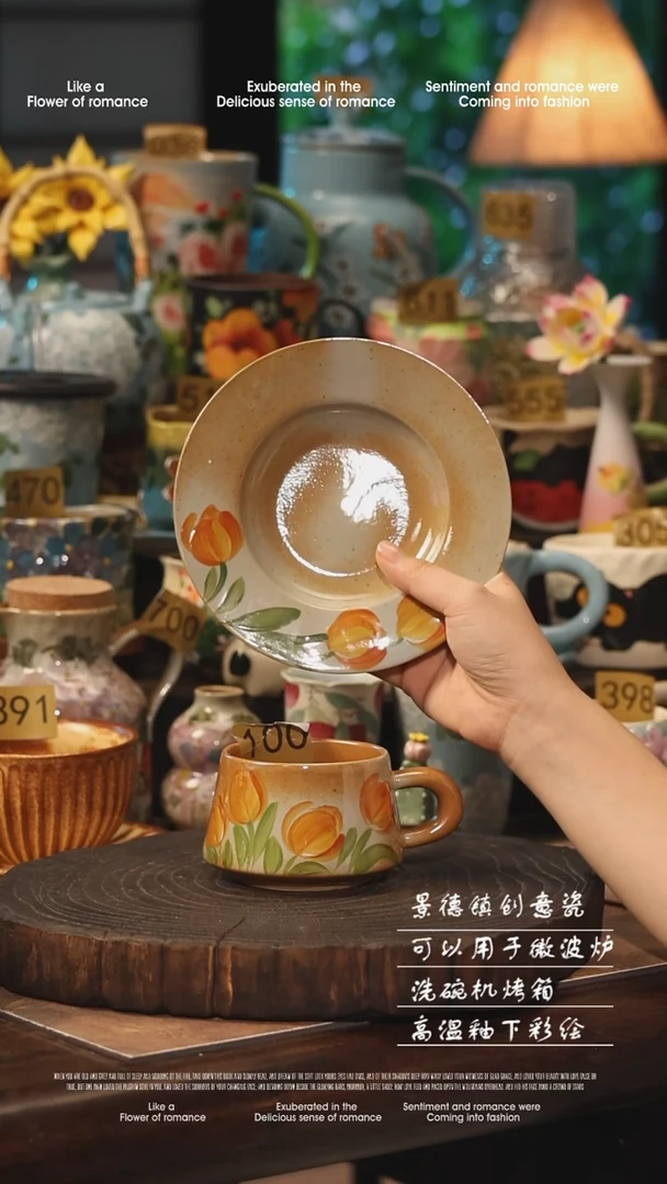 陶瓷景德镇高温釉下彩手工手绘款式