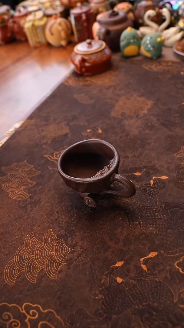 茶壶紫砂莲子把手杯