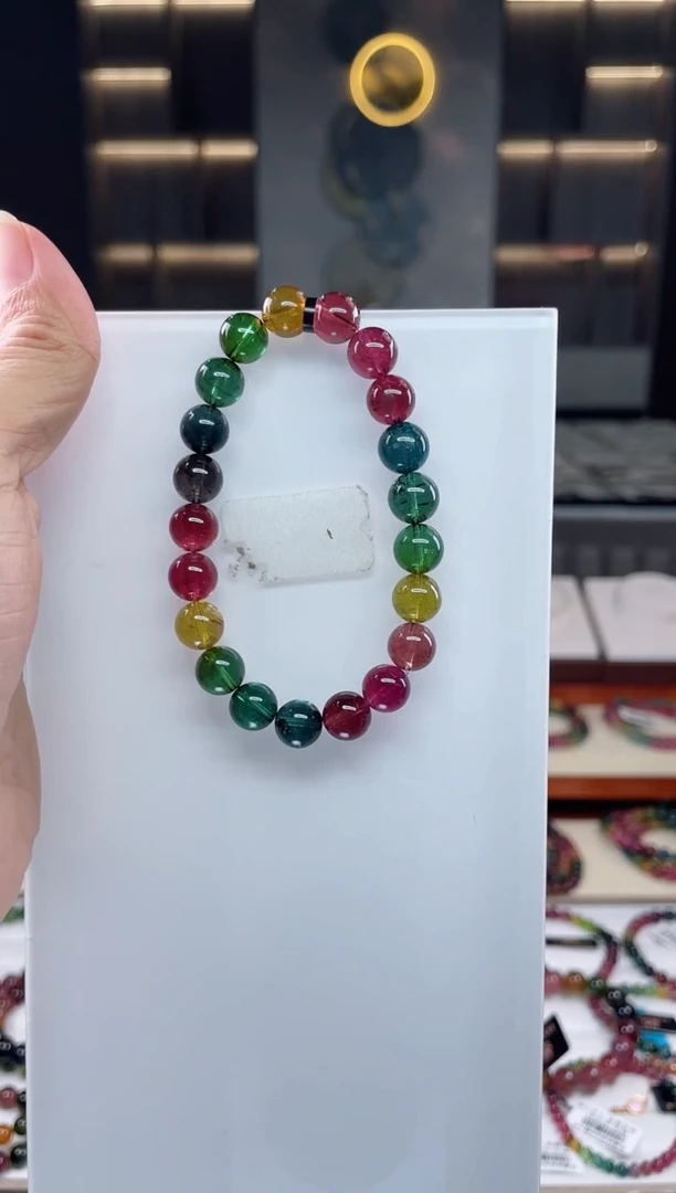 未镶嵌单圈手串碧玺（多样性发一条）Q