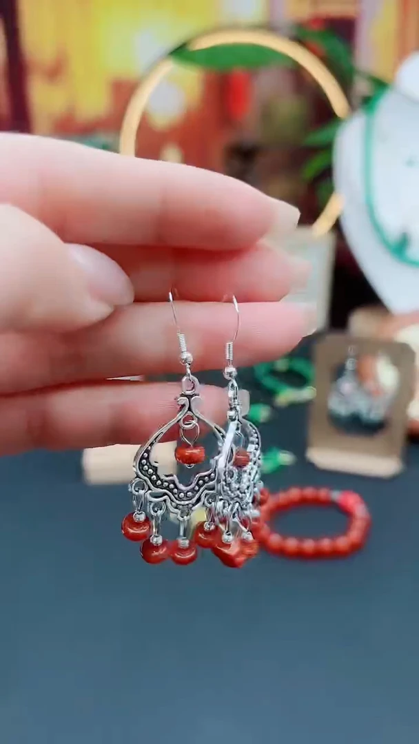 翡翠银S925镶嵌耳饰x137