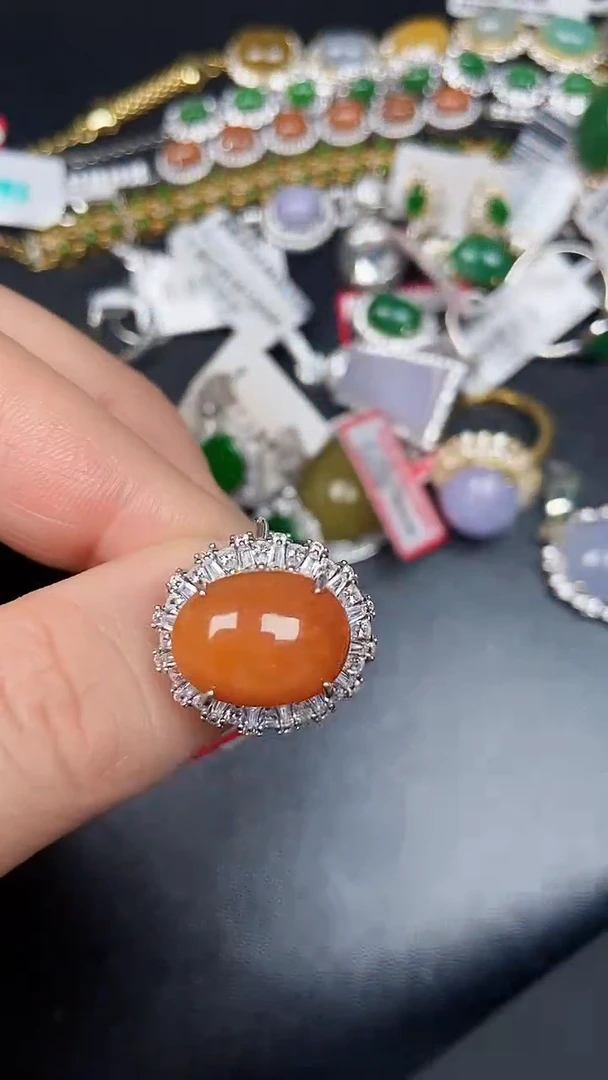 银S925镶嵌戒指翡翠3830