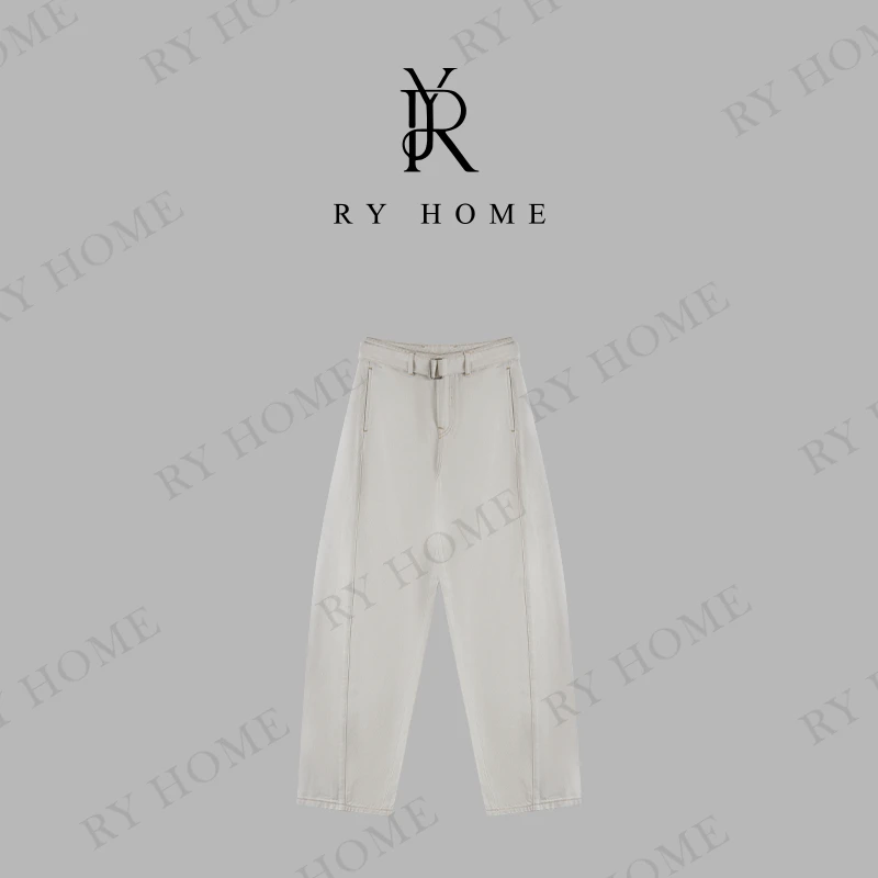 【容雨RYHOME】莱赛尔＋复古时尚高腰阔腿牛仔裤251K2389