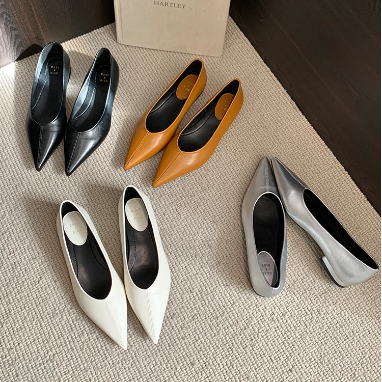 2025新款女鞋法式软面百搭奶奶鞋女平底鞋夏季软底尖头浅口单鞋