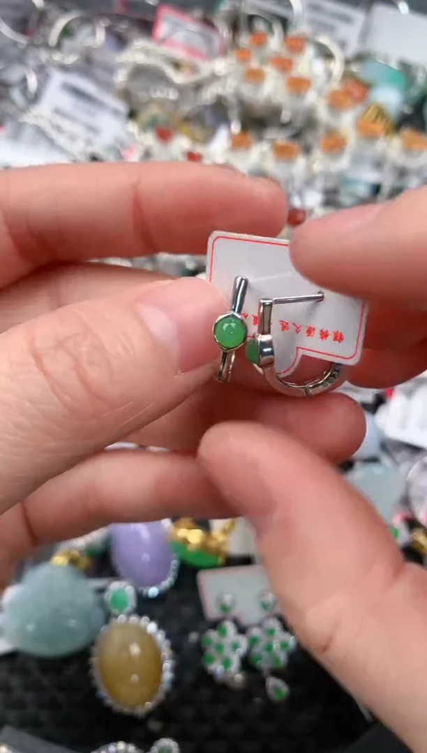 银S925镶嵌戒指翡翠1010---4