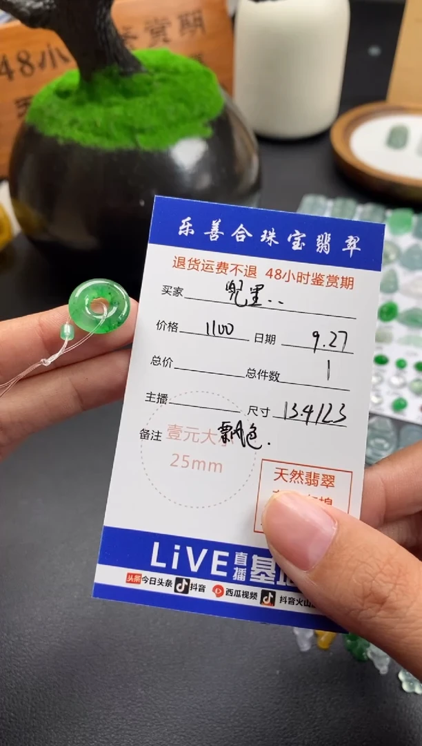 颈饰未镶嵌翡翠ᦗ****༊翡翠冰种甜甜圈