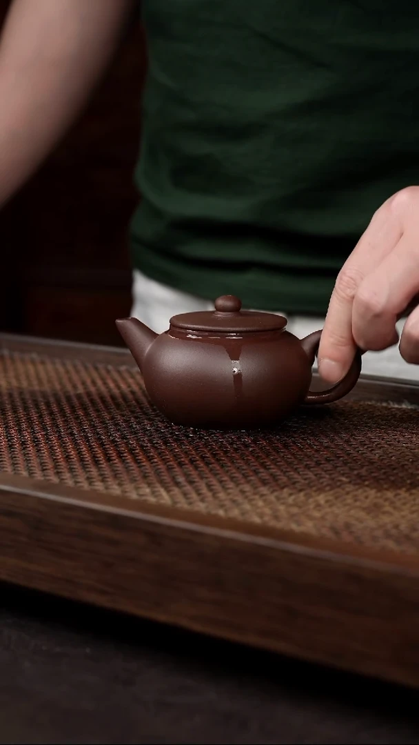 茶壶紫砂紫泥平盖水平