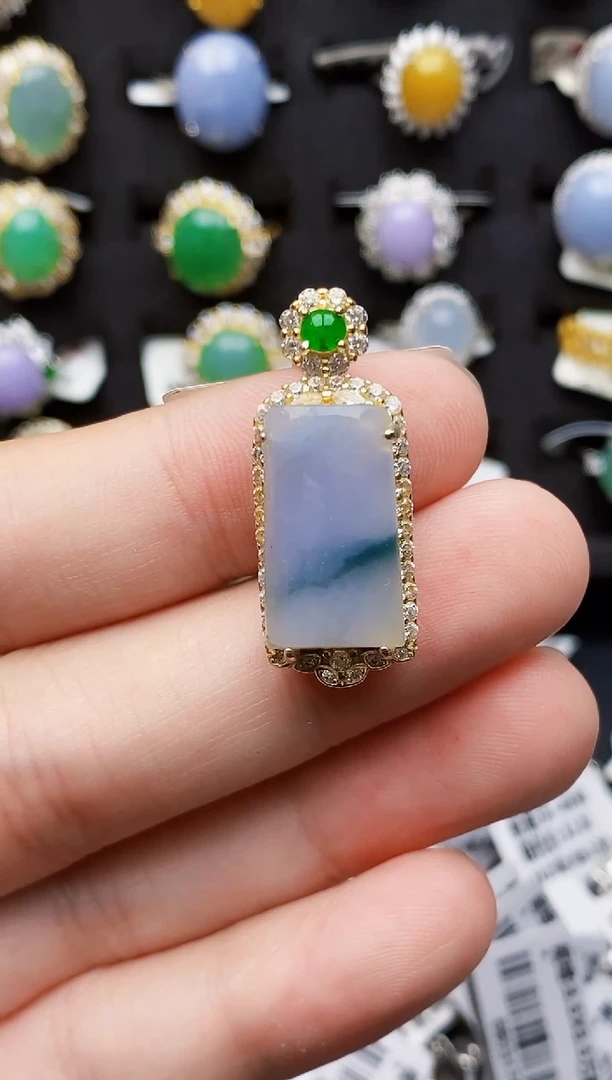 银S925镶嵌戒指翡翠8200