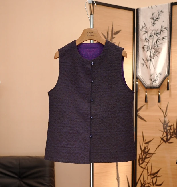 【墨香】新中式新款改良唐装立领对襟马甲中式坎肩