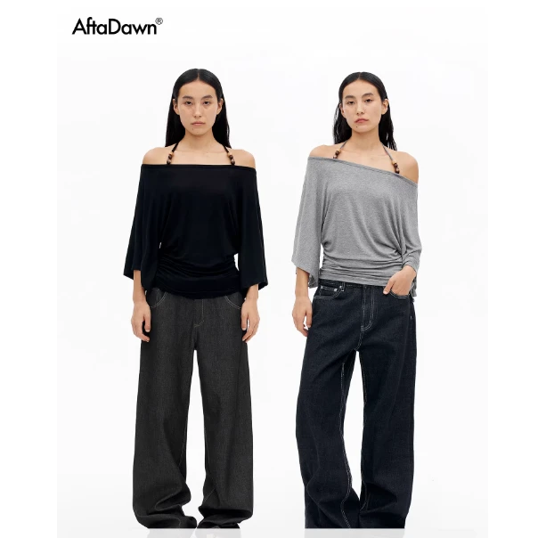【LOCAT】AFTADAWN 串珠挂脖一字肩上衣  37409