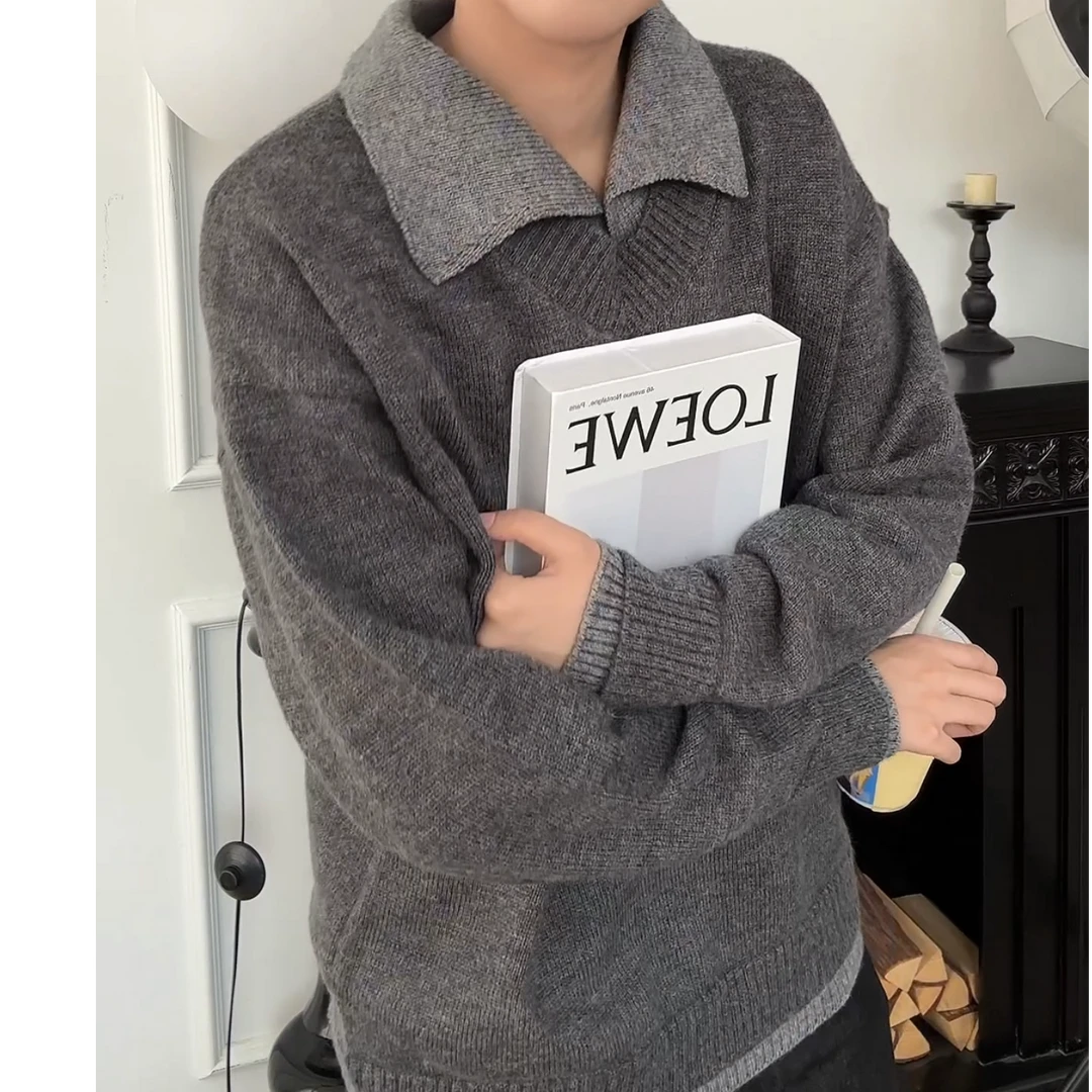 HXOS[渡灰森]秋冬针织彩条两假两件马甲随心搭温暖又出彩