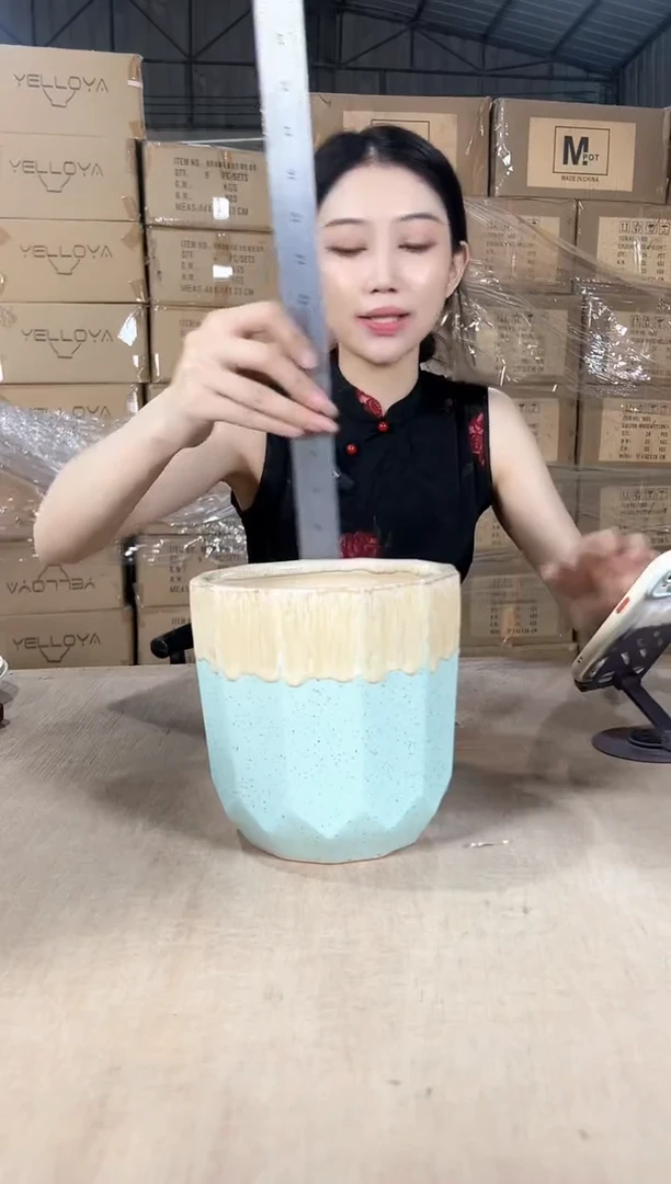 六角黄麻口绿色17x17