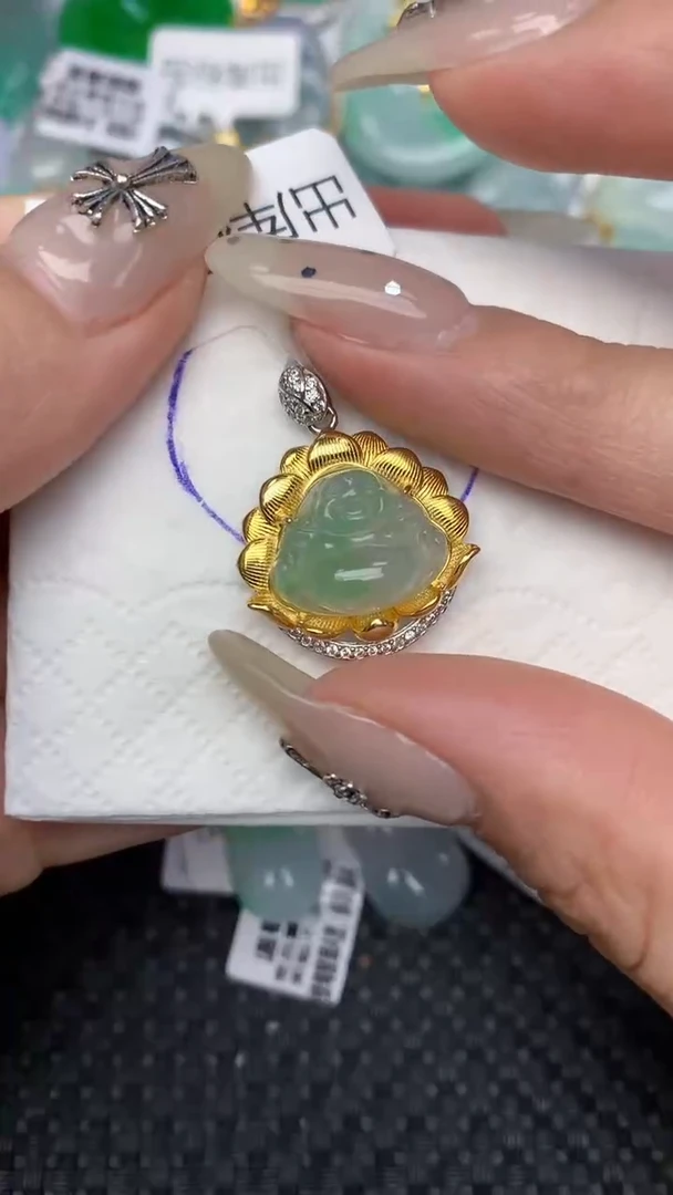 颈饰未镶嵌翡翠天然缅甸翡翠a货百元以上9元证书费自理