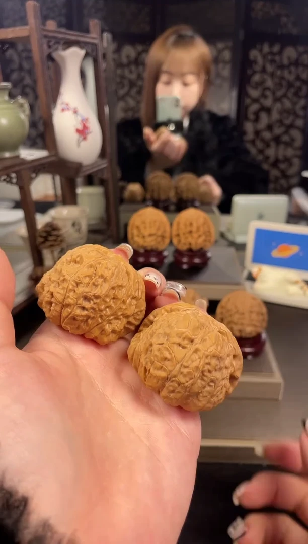 【闪购商品】文玩核桃把件南瓜墩46尺-5