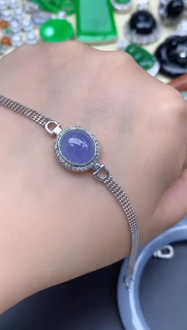 18K金镶嵌手链翡翠619-中国好珍宝