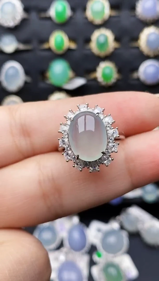 银S925镶嵌戒指翡翠0339