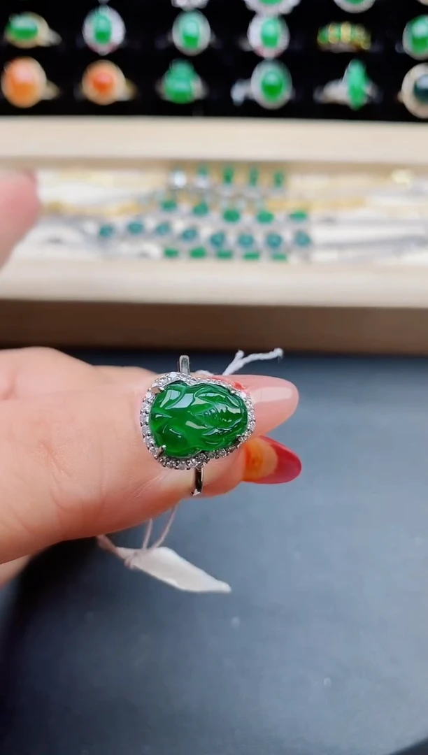 【闪购商品】翡翠戒指银S925镶嵌321321