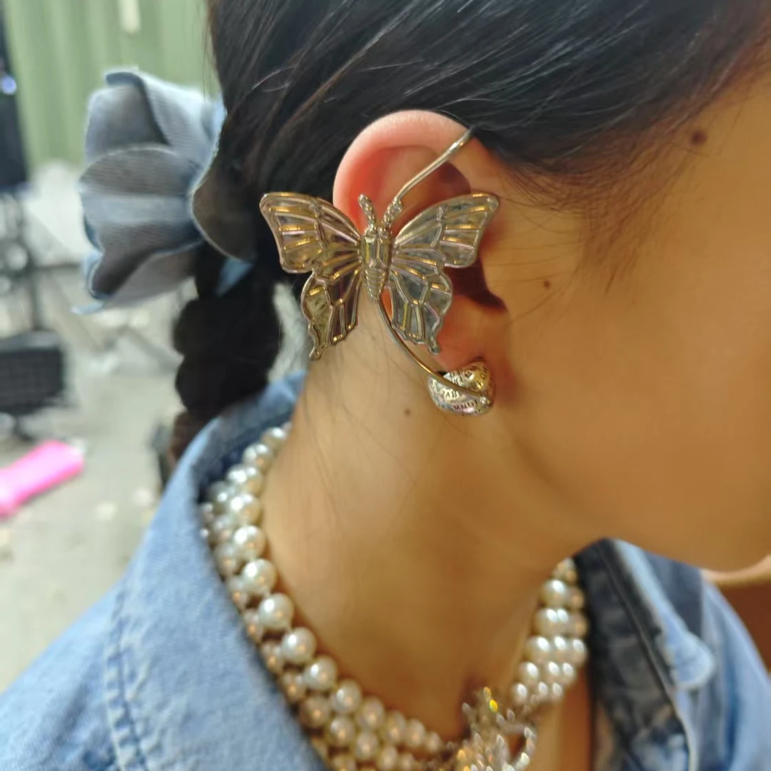钛钢耳饰 蝴蝶耳夹无耳洞耳饰小众高级感耳骨夹