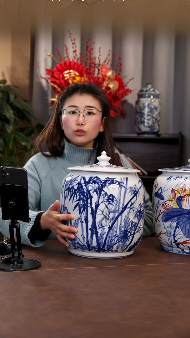 【闪购商品】瓷片青花瓷茶具斌芬陶瓷竹报平安