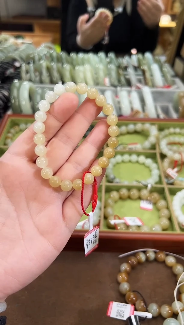 未镶嵌手串和田玉丽*且末料迪克兰手串卡8 （83分）