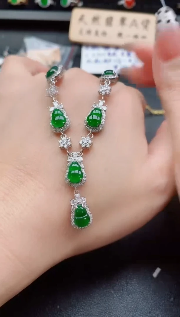 套链银S925镶嵌翡翠1