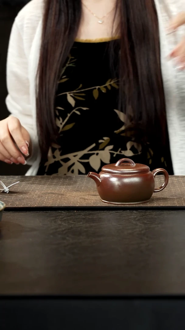 茶壶紫砂鸿**显柴烧申锡汉瓦壶200cc