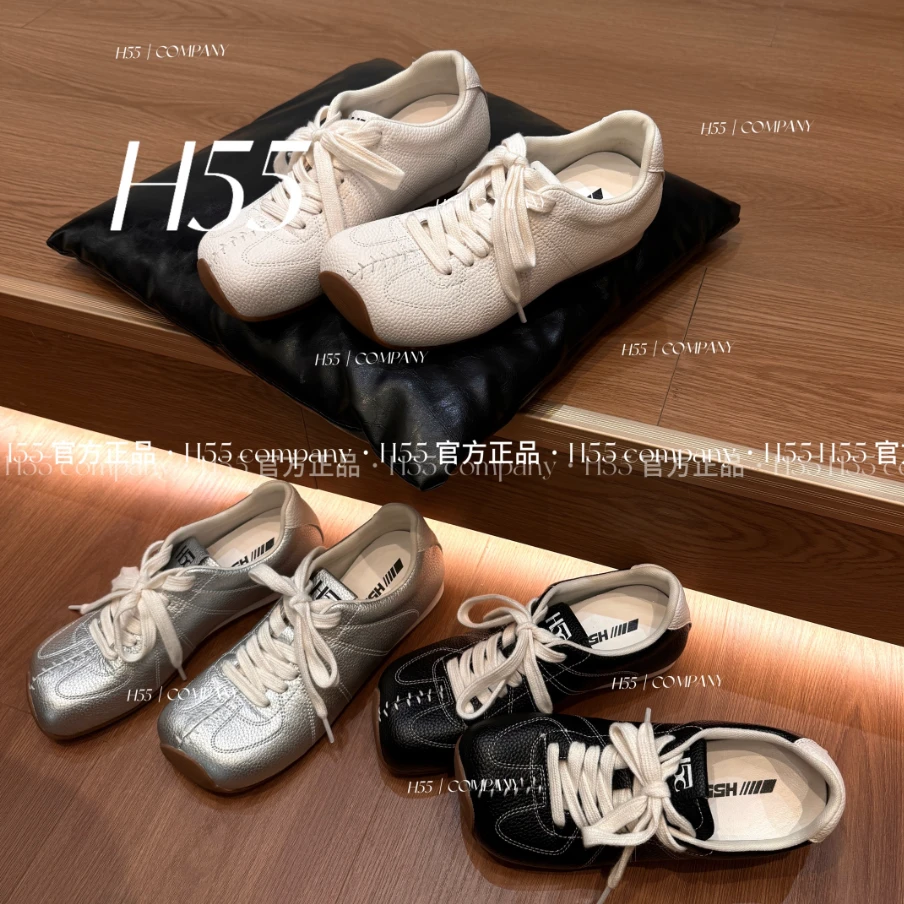 H55-时光线条-极简荔枝纹结构德训鞋4cm67-2655【M】