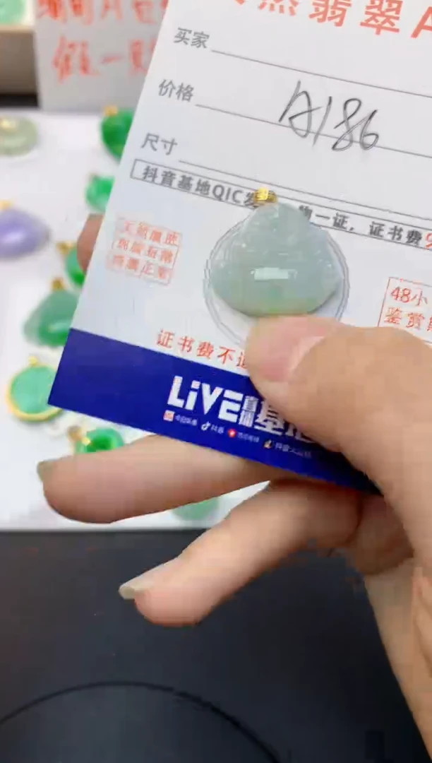 颈饰未镶嵌翡翠天然缅甸A货翡翠百元以上9元证书费自理