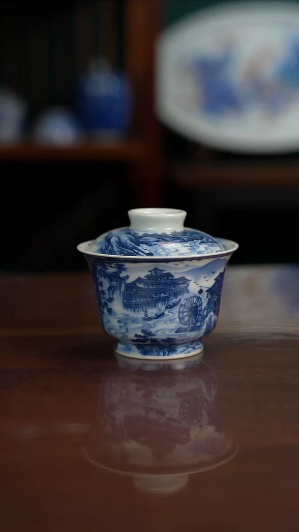 景琳藏青花山水古镇