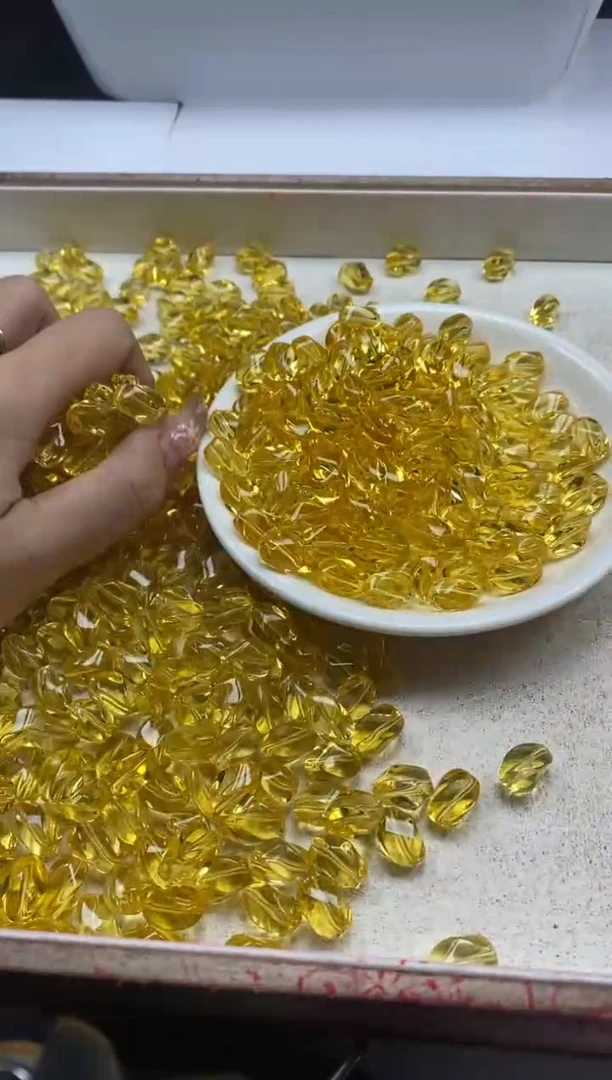 【闪购商品】水晶颈饰未镶嵌w2136黄水晶扭扭珠12mm*5颗