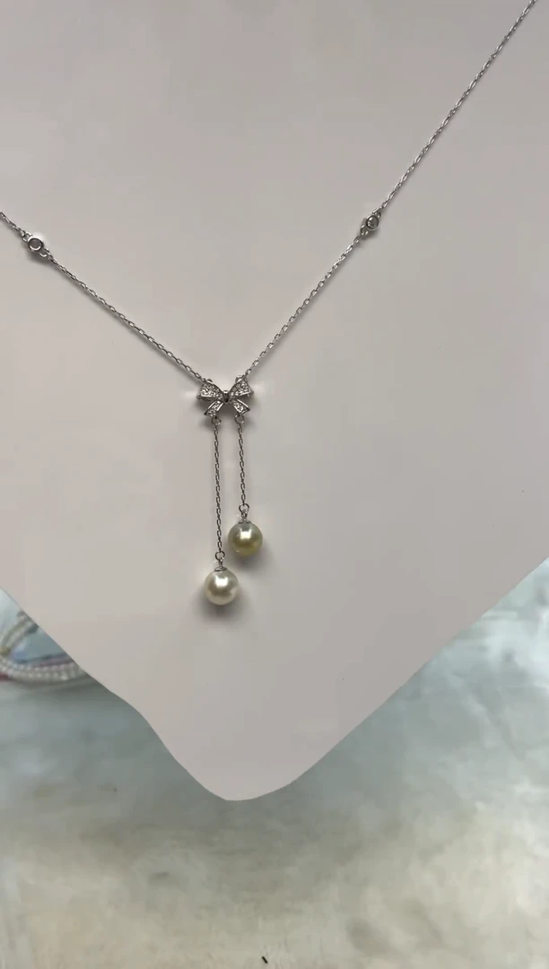 颈饰银S925镶嵌海水珍珠8---9