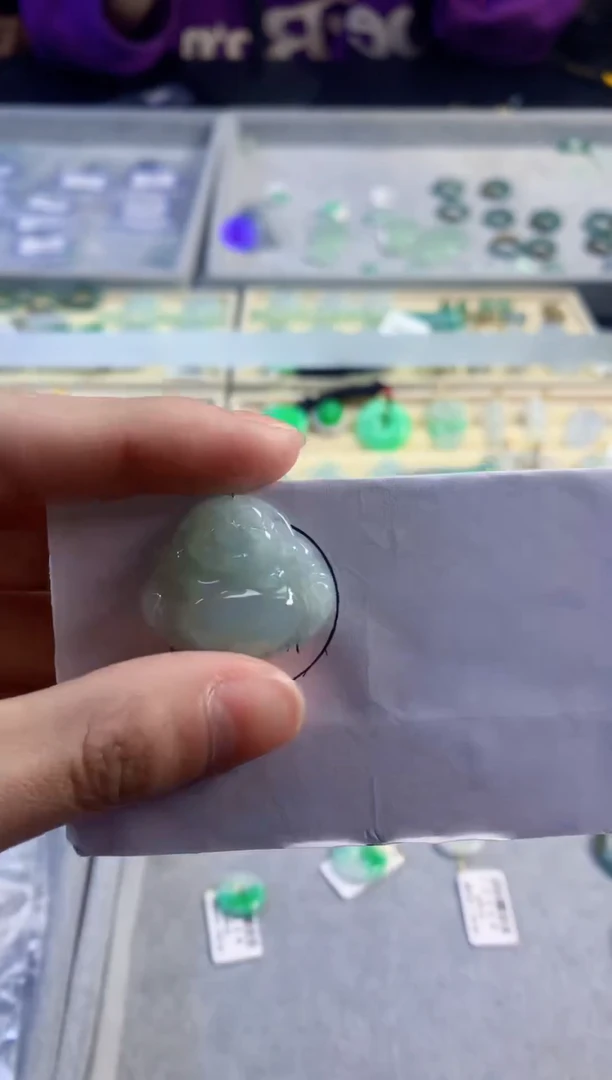 颈饰未镶嵌翡翠天然缅甸A货翡翠（含链子）