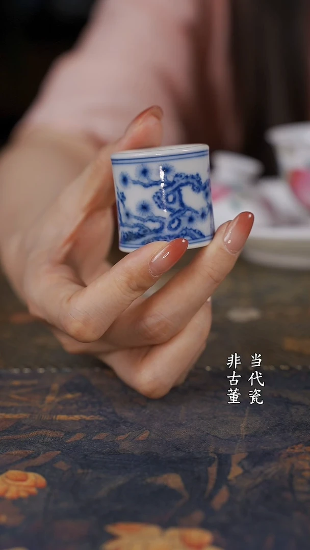 望月怀古松竹梅扳指盖置