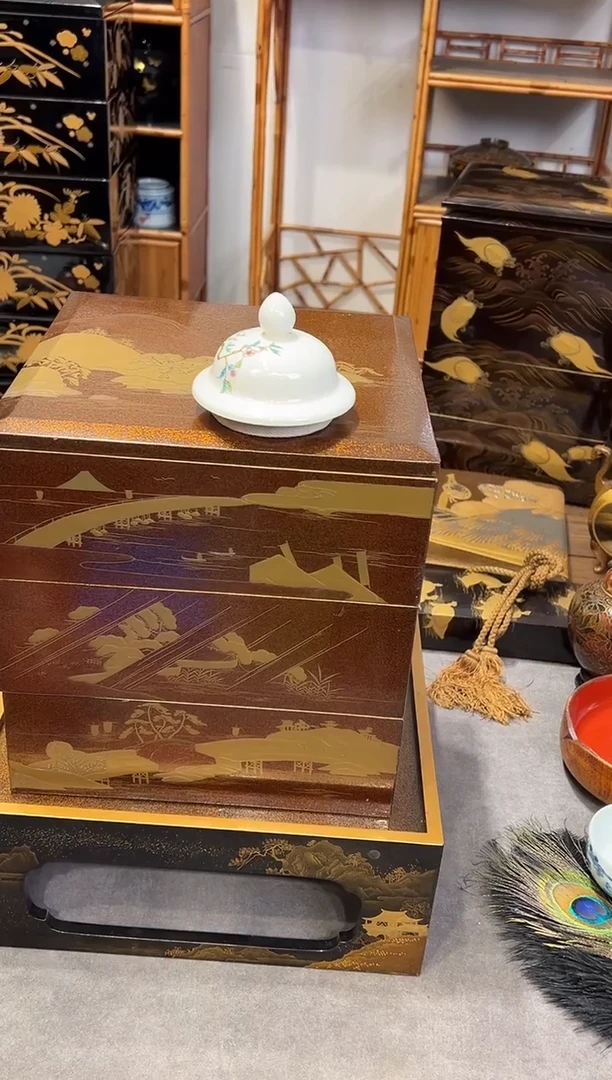全金梨地 高肉金莳绘三段+重台
