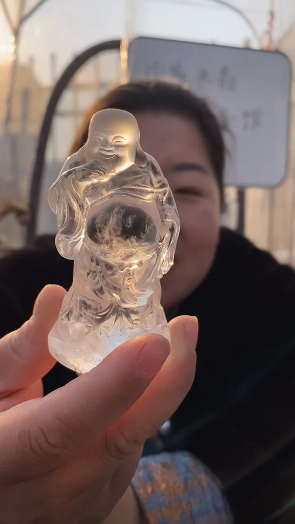 【闪购商品】水晶弥勒佛未镶嵌白水晶弥勒佛D506