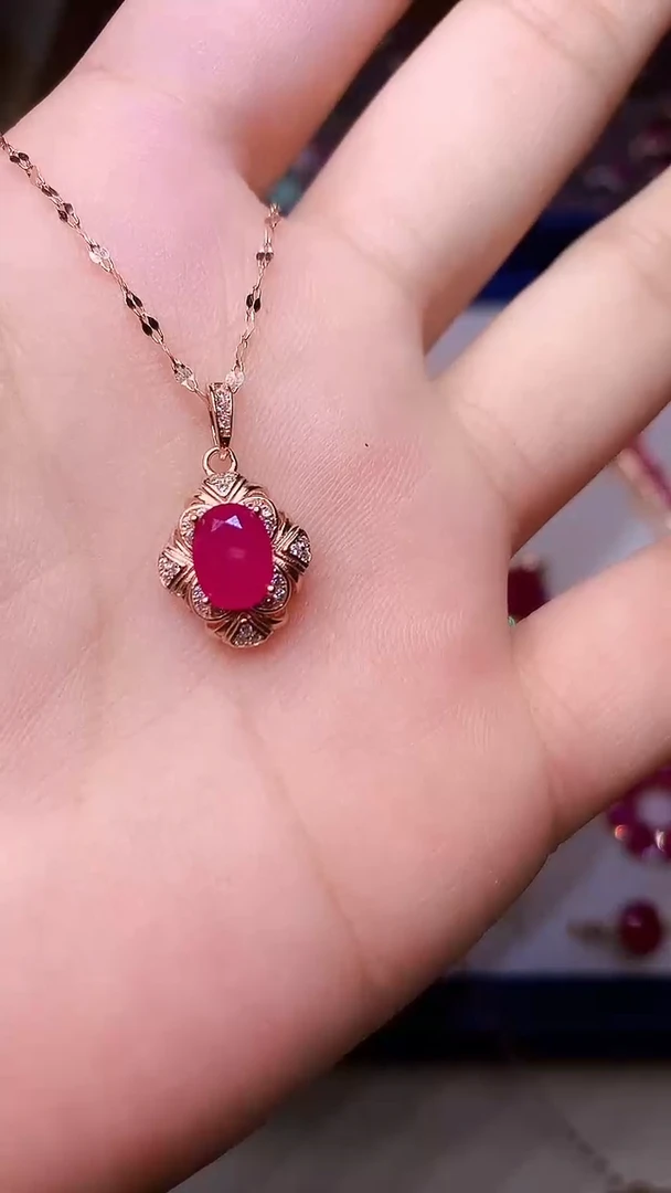 【闪购商品】红宝石颈饰银S925镶嵌00000