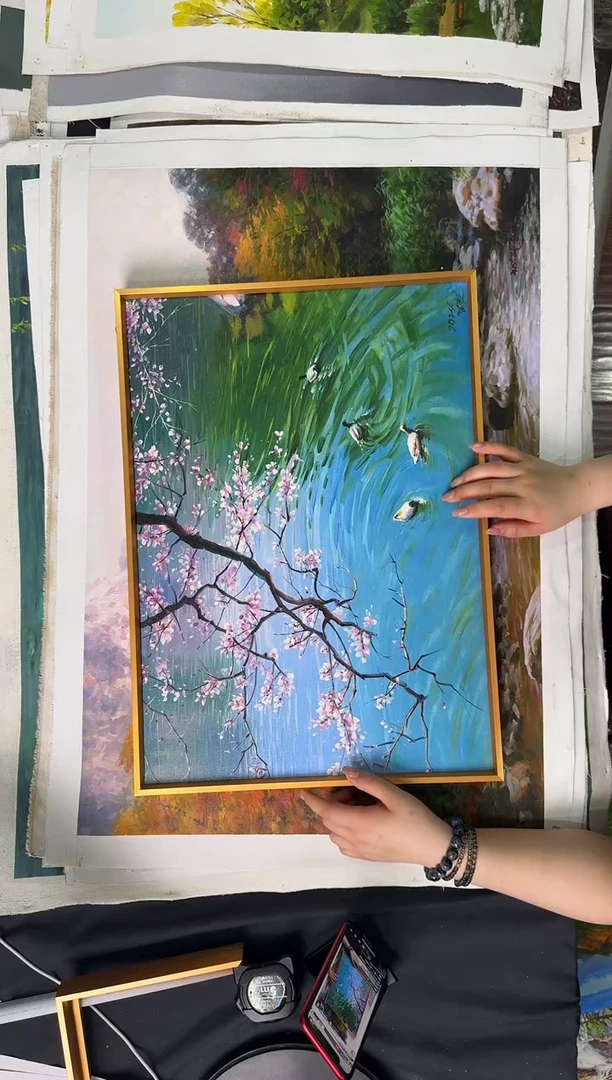 油画【原创·保真·带证书】朝鲜画家纯手绘油画--顺丰包邮--