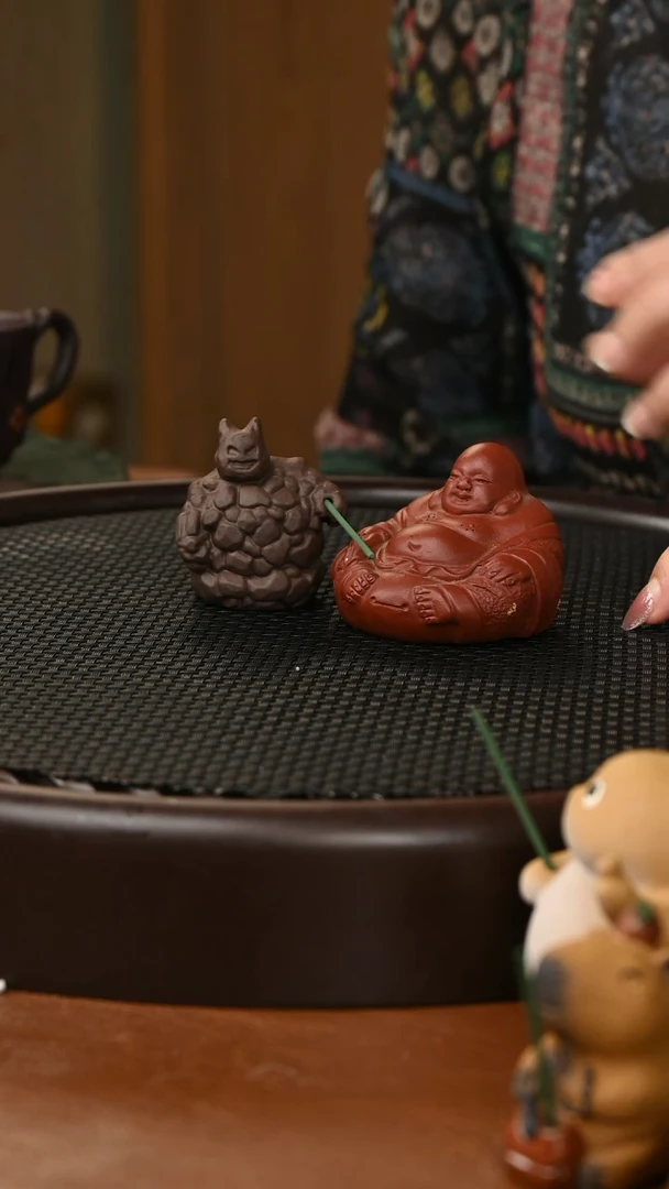 茶壶紫砂宜兴原矿紫砂石矶娘娘+弥勒