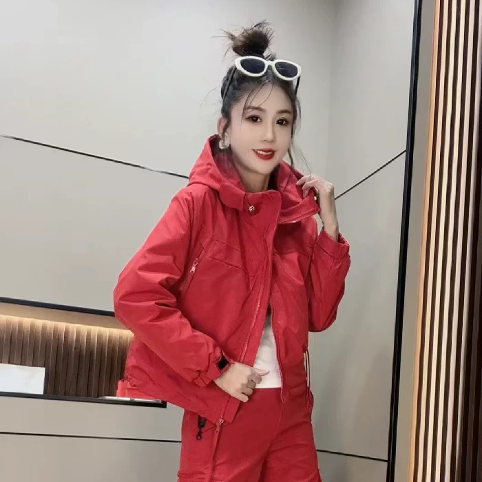 1069#洋气休闲薄棉外套(衣长55cm左右)