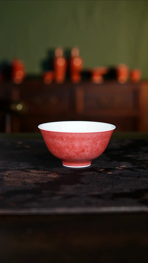 杯子白泥景德镇纯手工陶瓷豇豆红