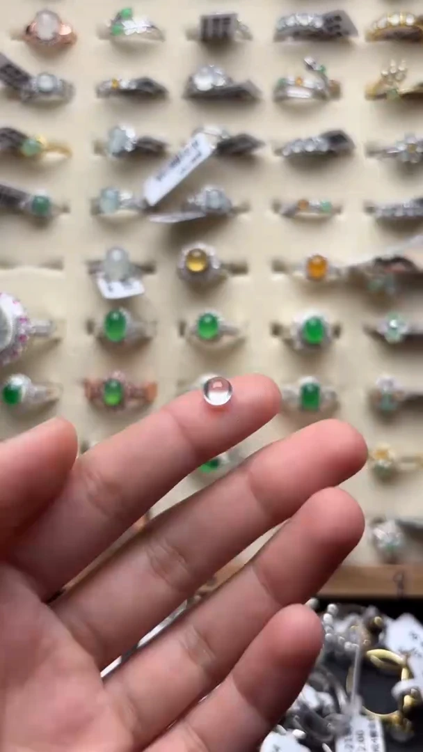 【闪购商品】翡翠戒指银S925镶嵌缅甸A货翡翠S925银镶嵌