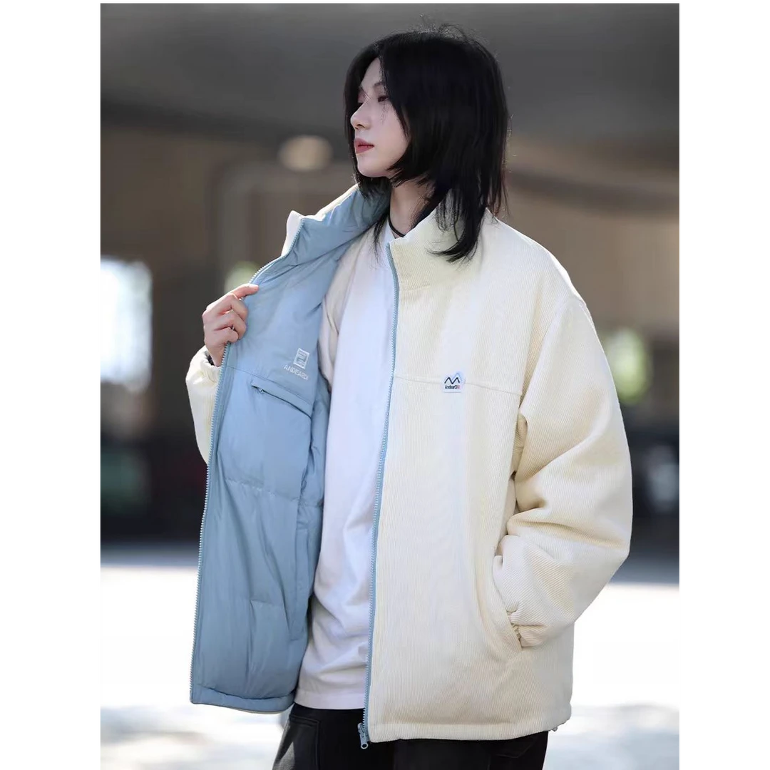 冬季情侣款立领时尚百搭休闲潮流羽绒服宽松加厚保暖5120