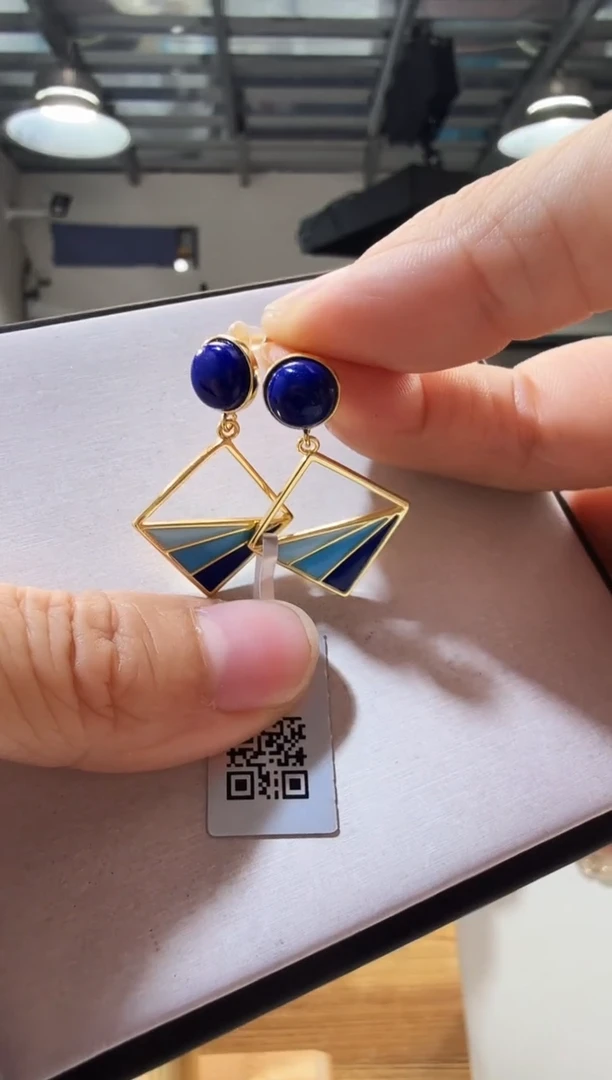 未镶嵌青金石耳坠优0898