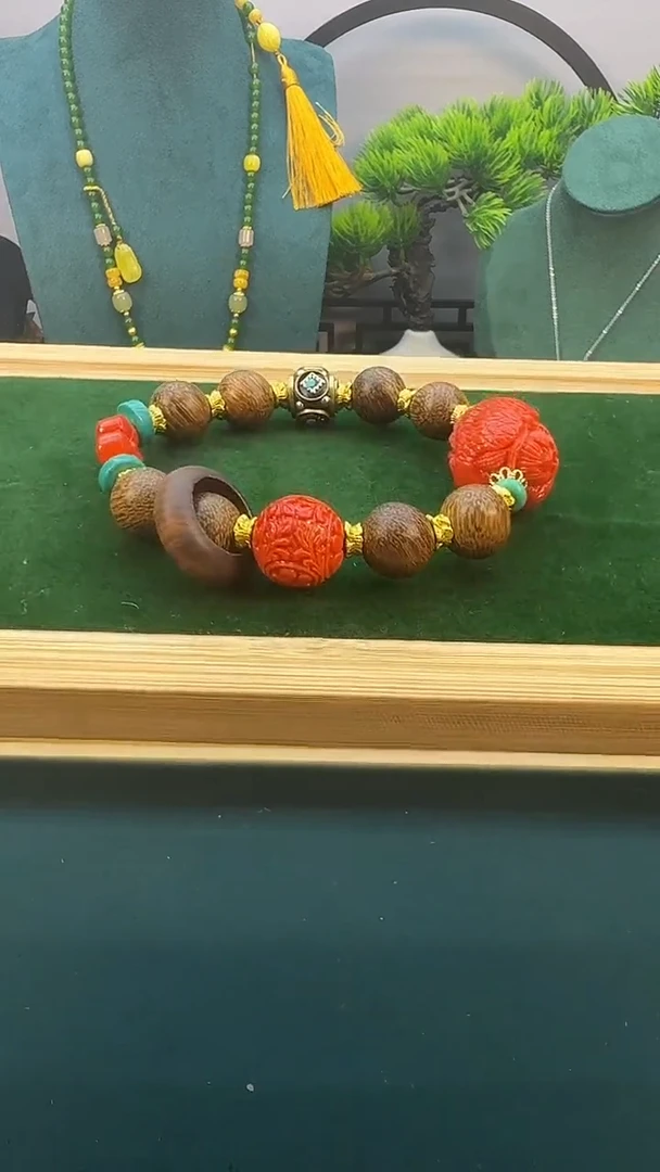 玛瑙/玉髓颈饰14K金镶嵌S591