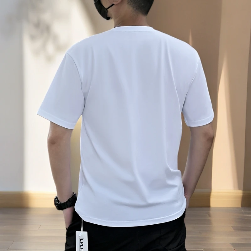 LPLF2025男士夏季韩版休闲短袖T恤简约百搭纯棉圆领微阔半袖t恤