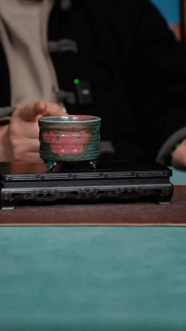 【闪购商品】107-11祥云竹节炉（窑变随机炉钧釉）