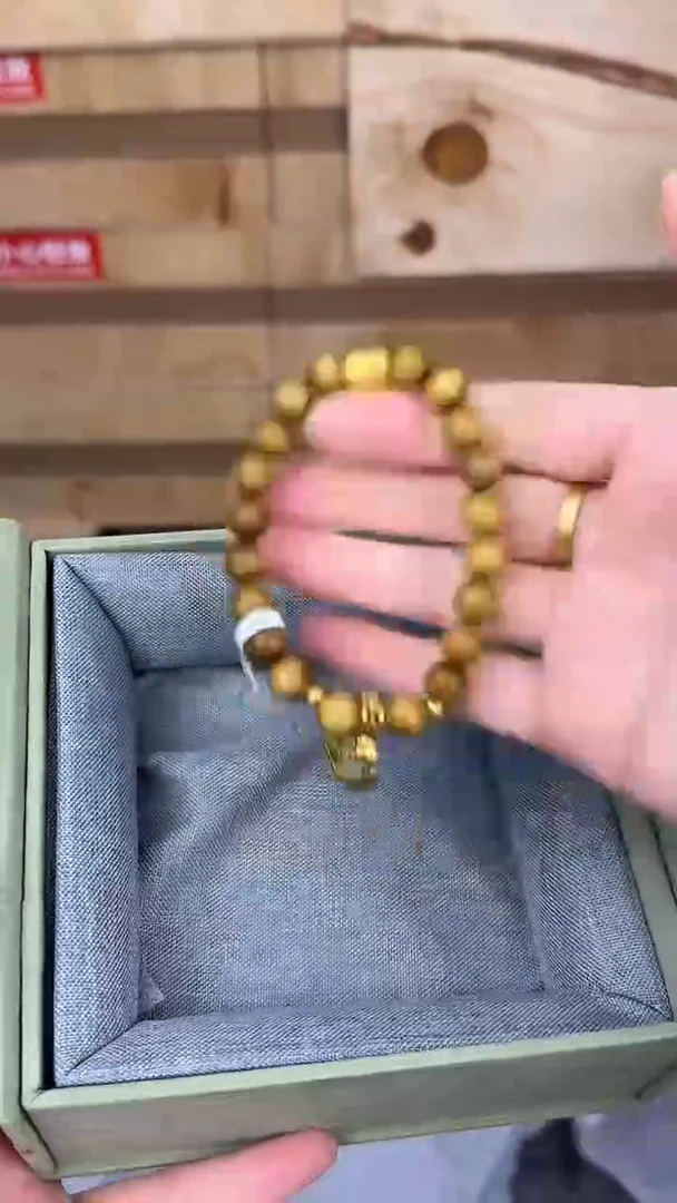 品茗文玩阁檀木金锁链接@@YS941