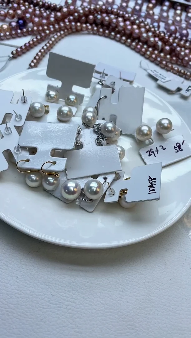 未镶嵌耳饰淡水珍珠白色系耳饰 盲盒(多样性发一）