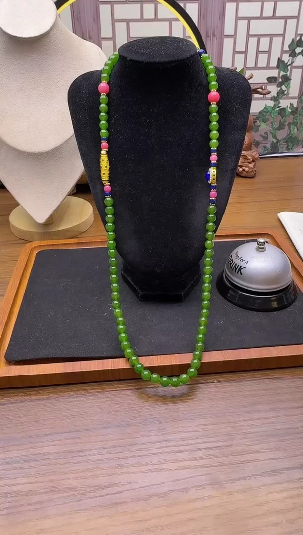 颈饰14K金镶嵌和田玉L141