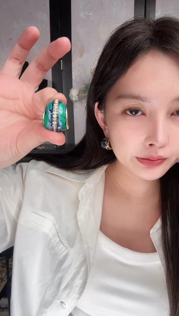 纯铜合金琉璃直播链接孤品福福单耳饰
