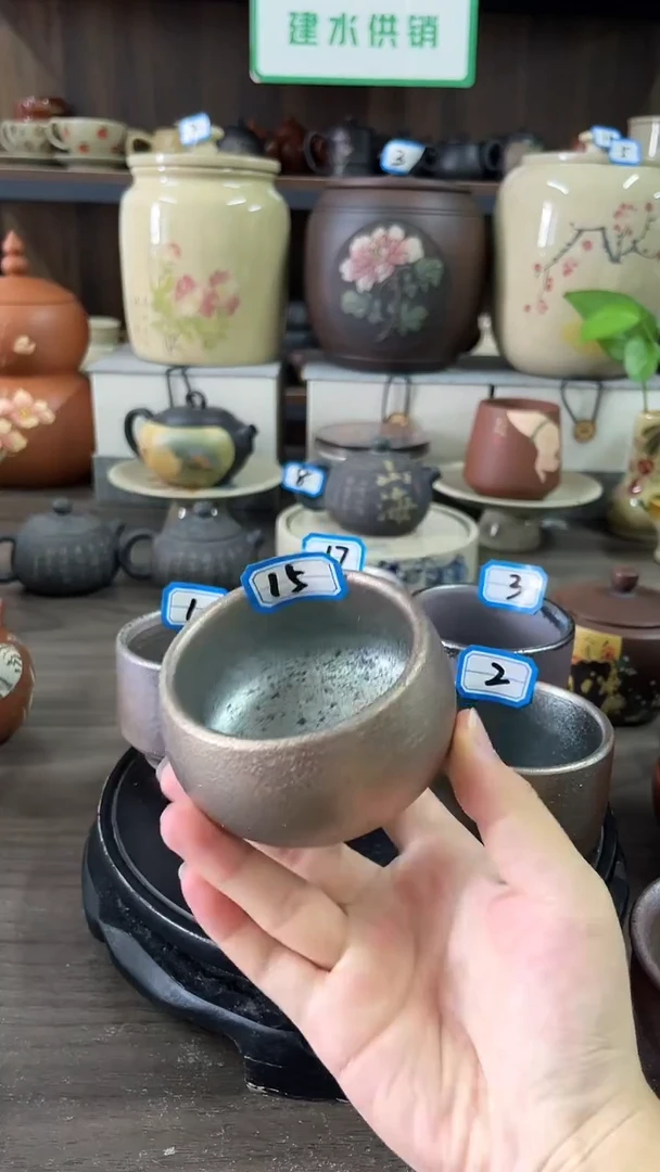 小*建水紫陶红泥纯柴烧主人杯